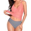 image:imageHolipick Women Two Piece Tankini Swimsuits Tummy Control Bathing Suits V Neck Tank Top with Bikini Bottom