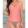 image:imageHolipick Women Two Piece Tankini Swimsuits Tummy Control Bathing Suits V Neck Tank Top with Bikini Bottom