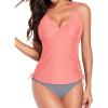 image:imageHolipick Women Two Piece Tankini Swimsuits Tummy Control Bathing Suits V Neck Tank Top with Bikini Bottom