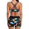 image:imageHolipick 3 Piece Tankini Swimsuits for Women Tummy Control Bathing Suits Swim Tank Top with Bra Boy Shorts Teen Swimwear 2026Black Dinosaur