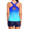 image:imageHolipick 3 Piece Tankini Swimsuits for Women Tummy Control Bathing Suits Swim Tank Top with Bra Boy Shorts Teen Swimwear 2026Blue Gradient