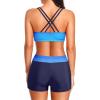 image:imageHolipick 3 Piece Tankini Swimsuits for Women Tummy Control Bathing Suits Swim Tank Top with Bra Boy Shorts Teen Swimwear 2026Blue Gradient