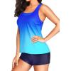 image:imageHolipick 3 Piece Tankini Swimsuits for Women Tummy Control Bathing Suits Swim Tank Top with Bra Boy Shorts Teen Swimwear 2026Blue Gradient