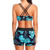 image:imageHolipick 3 Piece Tankini Swimsuits for Women Tummy Control Bathing Suits Swim Tank Top with Bra Boy Shorts Teen Swimwear 2026Green