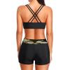 image:imageHolipick 3 Piece Tankini Swimsuits for Women Tummy Control Bathing Suits Swim Tank Top with Bra Boy Shorts Teen Swimwear 2026Green Camo and Black
