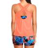 image:imageHolipick 3 Piece Tankini Swimsuits for Women Tummy Control Bathing Suits Swim Tank Top with Bra Boy Shorts Teen Swimwear 2026Orange and Leaves