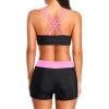 image:imageHolipick 3 Piece Tankini Swimsuits for Women Tummy Control Bathing Suits Swim Tank Top with Bra Boy Shorts Teen Swimwear 2026Pink Gradients