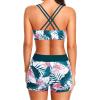 image:imageHolipick 3 Piece Tankini Swimsuits for Women Tummy Control Bathing Suits Swim Tank Top with Bra Boy Shorts Teen Swimwear 2026Teal Flower