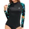image:imageHolipick Womens Swim Shirt Long Sleeve Swim Top Sun Protection Swimwear Rash Guard Top Only