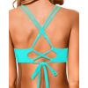 image:imageHolipick Twist Front Bikini Tops for Women  Push Up Bathing Suit Top Padded Swimsuit TopAqua