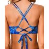 image:imageHolipick Twist Front Bikini Tops for Women  Push Up Bathing Suit Top Padded Swimsuit TopBlue Paisley