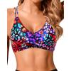 image:imageHolipick Twist Front Bikini Tops for Women  Push Up Bathing Suit Top Padded Swimsuit TopColor Leopard