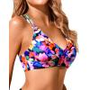 image:imageHolipick Twist Front Bikini Tops for Women  Push Up Bathing Suit Top Padded Swimsuit TopColorful Floral