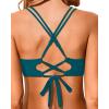 image:imageHolipick Twist Front Bikini Tops for Women  Push Up Bathing Suit Top Padded Swimsuit TopDark Teal