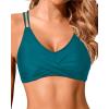 image:imageHolipick Twist Front Bikini Tops for Women  Push Up Bathing Suit Top Padded Swimsuit TopDark Teal