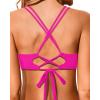 image:imageHolipick Twist Front Bikini Tops for Women  Push Up Bathing Suit Top Padded Swimsuit TopPink