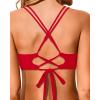 image:imageHolipick Twist Front Bikini Tops for Women  Push Up Bathing Suit Top Padded Swimsuit TopRed
