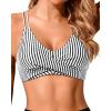 image:imageHolipick Twist Front Bikini Tops for Women  Push Up Bathing Suit Top Padded Swimsuit TopStripe