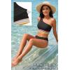 image:imageHolipick Women One Shoulder Bikini Tops Only Bathing Suit Top Sports Bra Swim Tops Longline Crop Top for Teen GirlsBlack Colorful Woven