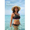 image:imageHolipick Women One Shoulder Bikini Tops Only Bathing Suit Top Sports Bra Swim Tops Longline Crop Top for Teen GirlsBlack Colorful Woven
