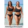 image:imageHolipick Women One Shoulder Bikini Tops Only Bathing Suit Top Sports Bra Swim Tops Longline Crop Top for Teen GirlsBlack Colorful Woven