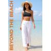 image:imageHolipick Women One Shoulder Bikini Tops Only Bathing Suit Top Sports Bra Swim Tops Longline Crop Top for Teen GirlsBlack Colorful Woven