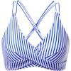 image:imageHolipick Twist Front Bikini Tops for Women  Push Up Bathing Suit Top Padded Swimsuit TopBlue Striped