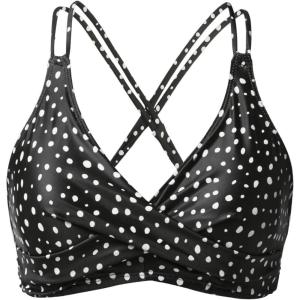image:imageHolipick Twist Front Bikini Tops for Women  Push Up Bathing Suit Top Padded Swimsuit TopBlack White Dot