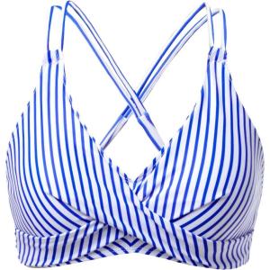 image:imageHolipick Twist Front Bikini Tops for Women  Push Up Bathing Suit Top Padded Swimsuit TopBlue Striped
