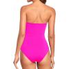 image:imageHolipick Women Tummy Control One Piece Swimsuits Strapless Bandeau Bathing Suits Slimming Halter SwimwearHot Pink With Ruffle