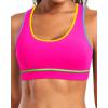 image:imageHolipick Womens Sports Bra Bikini Tops Racerback Swim Top Scoop Neck Bathing Suits Top Modest Padded Crop Tops Swimsuit OnlyColorful Pink