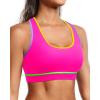 image:imageHolipick Womens Sports Bra Bikini Tops Racerback Swim Top Scoop Neck Bathing Suits Top Modest Padded Crop Tops Swimsuit OnlyColorful Pink