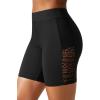 image:image57 Swim Shorts Women  High Waisted Swimsuit Shorts Tummy Control Bathing Suit Lace Bottom with LinerBlack