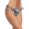image:imageHolipick Bikini Bottoms for Women String Bathing Suit Bottom with Moderate Coverage Low Waist Swim BottomBlack Floral