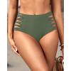 image:imageHolipick Women High Waisted Bikini Bottoms Tummy Control Swimsuit Bottoms Strappy Swim BottomOlive Green