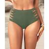 image:imageHolipick Women High Waisted Bikini Bottoms Tummy Control Swimsuit Bottoms Strappy Swim BottomOlive Green