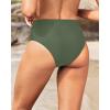 image:imageHolipick Women High Waisted Bikini Bottoms Tummy Control Swimsuit Bottoms Strappy Swim BottomOlive Green