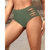 image:imageHolipick Women High Waisted Bikini Bottoms Tummy Control Swimsuit Bottoms Strappy Swim BottomOlive Green