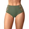 image:imageHolipick Women High Waisted Bikini Bottoms Tummy Control Swimsuit Bottoms Strappy Swim BottomOlive Green