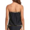 image:imageHolipick Strapless Tankini Tops for Women Swimwear Top ONLY Bandeau Bathing Suit Blouson Swimsuit No BottomBlack With Leopard