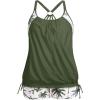 image:imageHolipick Plus Size Tankini Swimsuits for Women Two Piece Tummy Control Bathing Suit Blouson Tankini Top with ShortsGreen Palm Tree