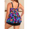 image:imageHolipick Plus Size 2 Piece Swimsuit  Women Tankini Bathing Suits Flowy Swim Top with Boy ShortsColorful Leaves