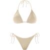 image:imageHolipick Two Piece Triangle Bikini Sets for Women String Bathing Suit Halter Top with Side Tie Bikini BottomBegie
