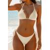 image:imageHolipick Two Piece Triangle Bikini Sets for Women String Bathing Suit Halter Top with Side Tie Bikini BottomBegie