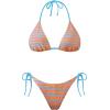 image:imageHolipick Two Piece Triangle Bikini Sets for Women String Bathing Suit Halter Top with Side Tie Bikini BottomStriped and Blue