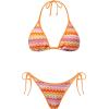 image:imageHolipick Two Piece Triangle Bikini Sets for Women String Bathing Suit Halter Top with Side Tie Bikini BottomStriped and Orange