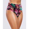 image:imageHolipick Women High Waisted Bikini Bottoms Tummy Control Swimsuit Bottom High Cut Bathing Suit Swim BottomBlack Red Leaves1