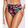 image:imageHolipick Women High Waisted Bikini Bottoms Tummy Control Swimsuit Bottom High Cut Bathing Suit Swim BottomBlack Red Leaves1