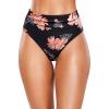 image:imageHolipick Women High Waisted Bikini Bottoms Tummy Control Swimsuit Bottom High Cut Bathing Suit Swim BottomBlack Orange Floral1