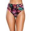 image:imageHolipick Women High Waisted Bikini Bottoms Tummy Control Swimsuit Bottom High Cut Bathing Suit Swim BottomBlack Red Leaves1